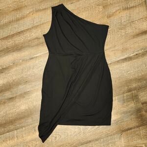 One Shoulder Ruched Slimming Dress XL